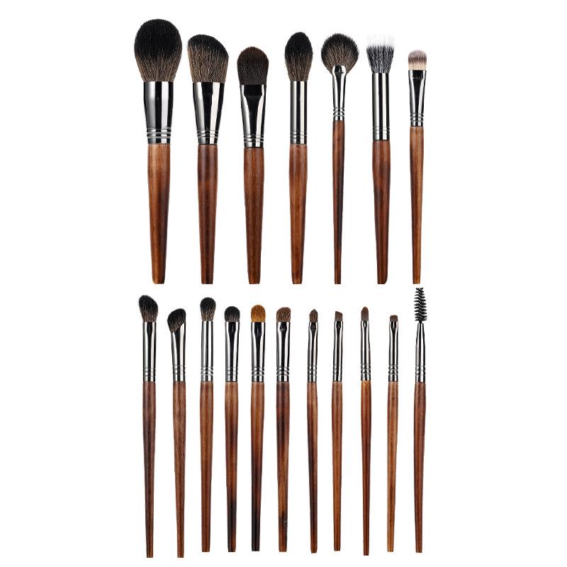 18-Piece Ultra Soft Animal Hair Makeup Brush Set: High-End Professional Eyeshadow Brushes