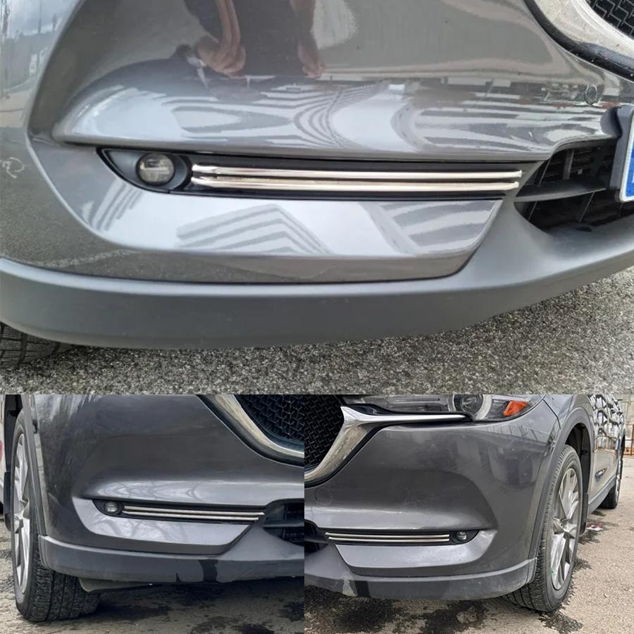 For Mazda Cx-5 Cx5 Accessories Car Front Fog Light Strips Decoration Cover Exterior Chromium Modification Product 2017-2025