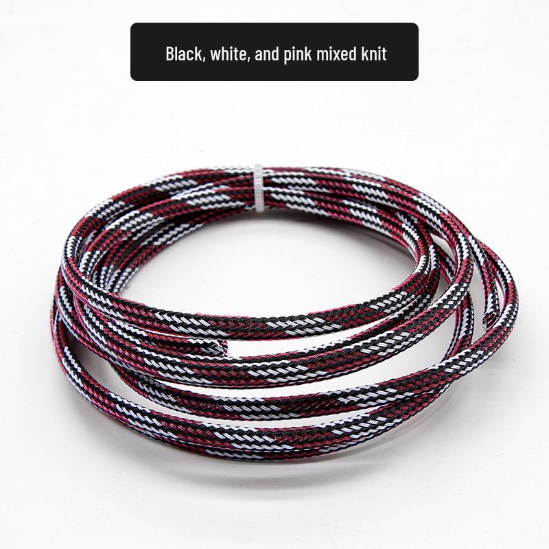 PET Braided Expandable 3mm Snakeskin Mesh Audio Cable Sleeve, Nylon Shockproof, 5 Meters