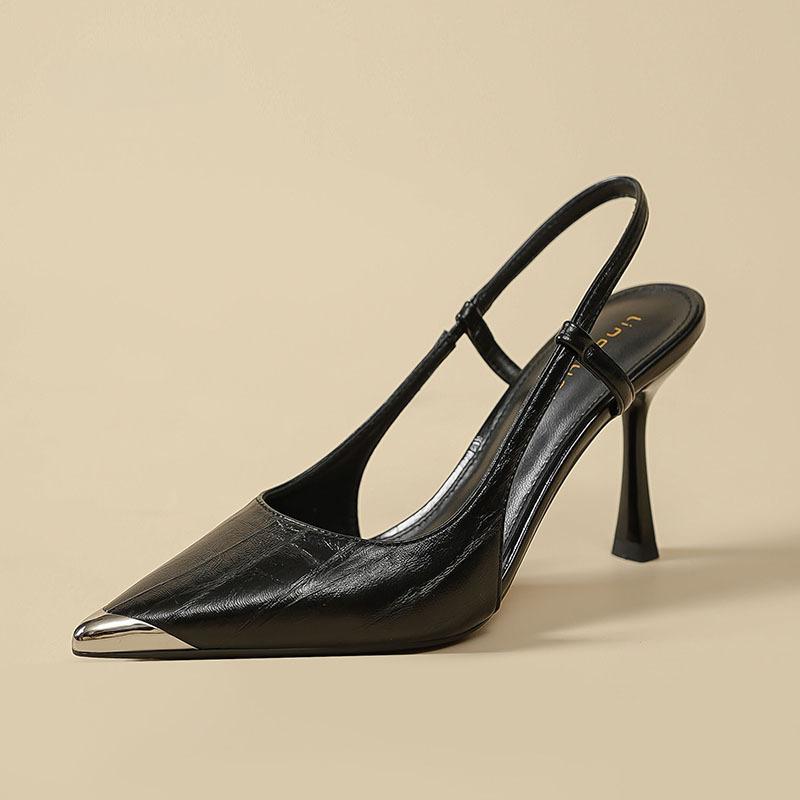 

Серебристые сандалии женские 2025 лето новый французский темперамент высокий смысл сумка голова пустая с юбкой шпилька высокие каблуки 40