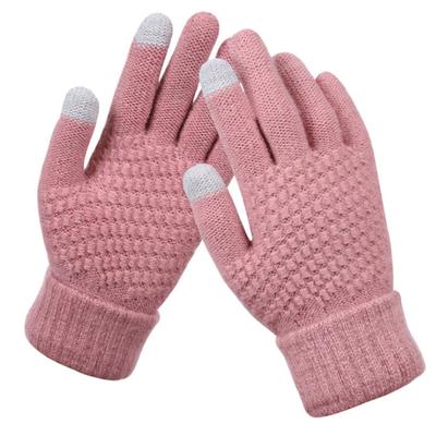 Winter Damen Touchscreen Handschuhe Trendige Mehrfarbige Jacquard Gestrickte Warme Handschuhe Für Outdoor Radfahren