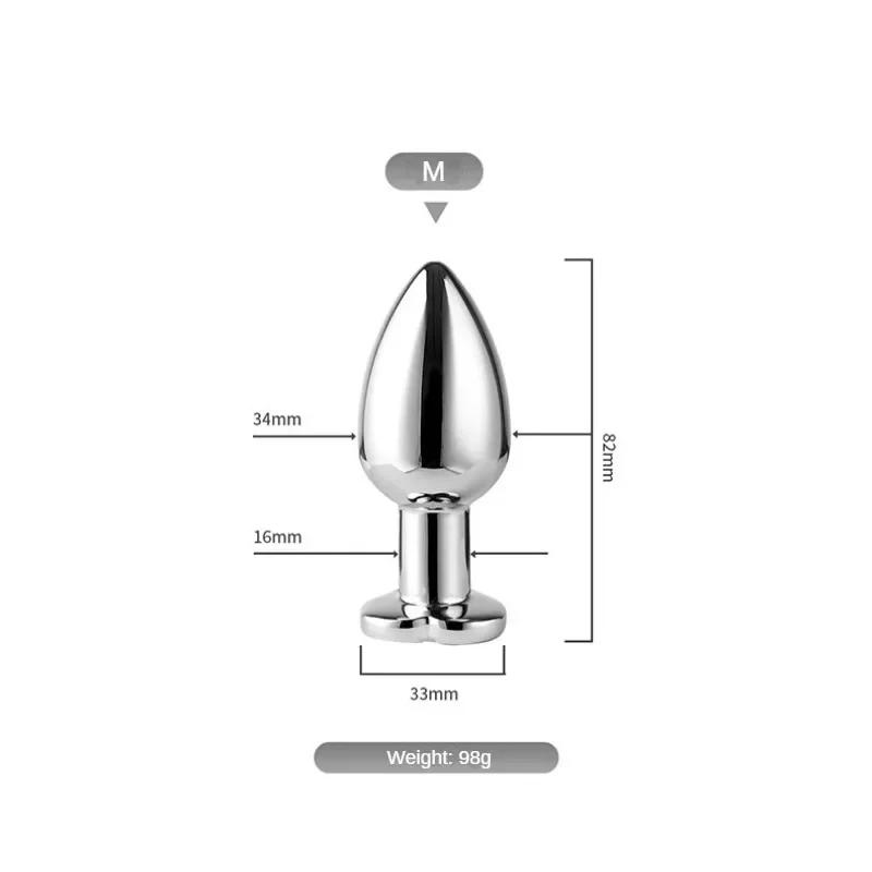 Vibrating Remote Heart-Shaped App Control Man and Woman Metal Anal Plug Adult Luminous Electric Anal Dildo Couple Intimate Toys