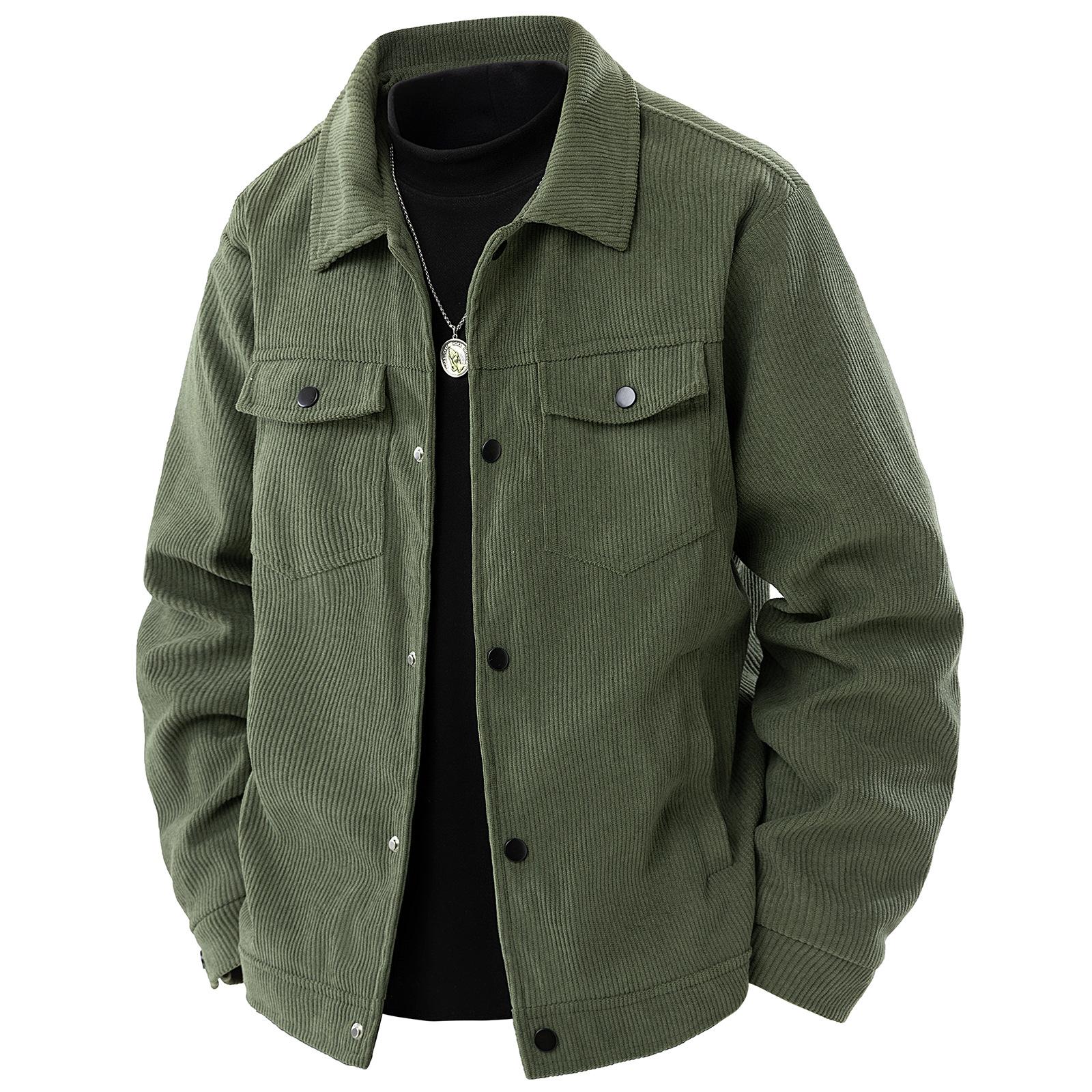 

Вельветовая куртка мужская весенне-осенняя с лацканами, модная рабочая одежда, универсальная свободная повседневная куртка-топ XXL