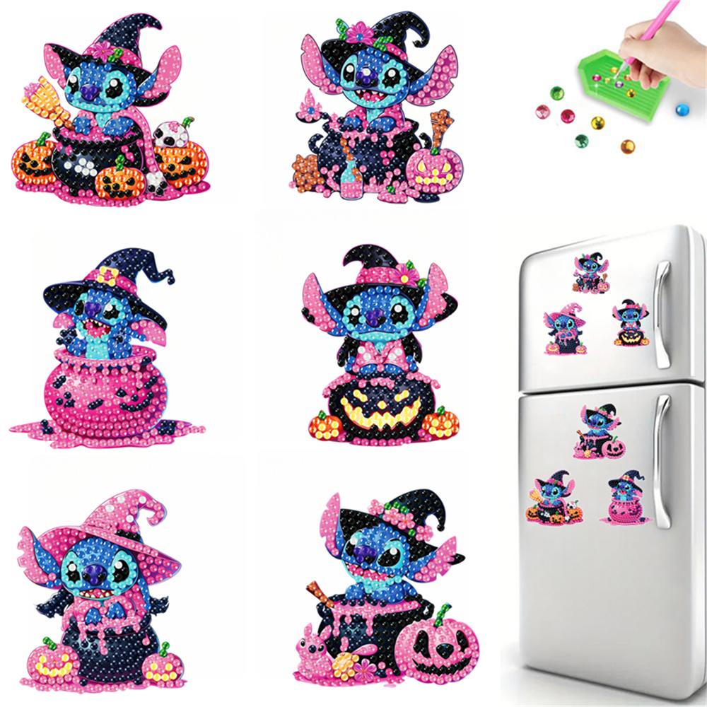 6pcs/Set Halloween Series Diamond Painting Magnets for Refrigerator Diamond Art Fridge Magnets for Adults Diamond Art Refrigerator Magnets Kits