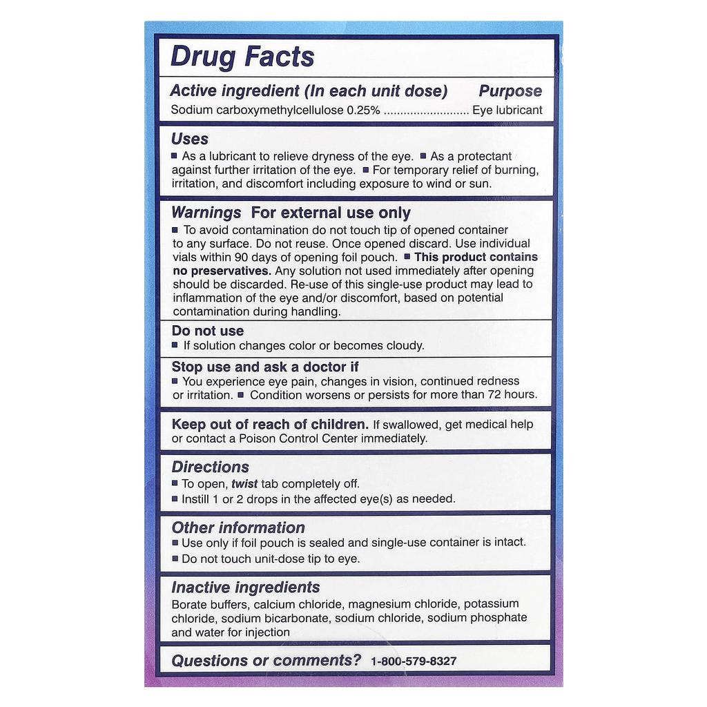 Dry Eye Therapy, Lubricating Eye Drops, 30 Sterile Single-Use Vials