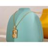 Eetit Statement Body Square Pendant Stainless Steel Statement Necklace Gold Color Texture Metal Personalized Jewelry 2023