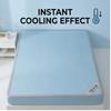 Washable Antibacterial Ice Silk Cooling Mat Set, Fitted/Flat Sheet, 2 Sizes for Summer Bedroom & Dorm Hygienic Bedding
