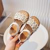 Summer girls' flower sandals, Korean style fashionable princess design, baby sandals with anti-slip soft sole, children's sandals.