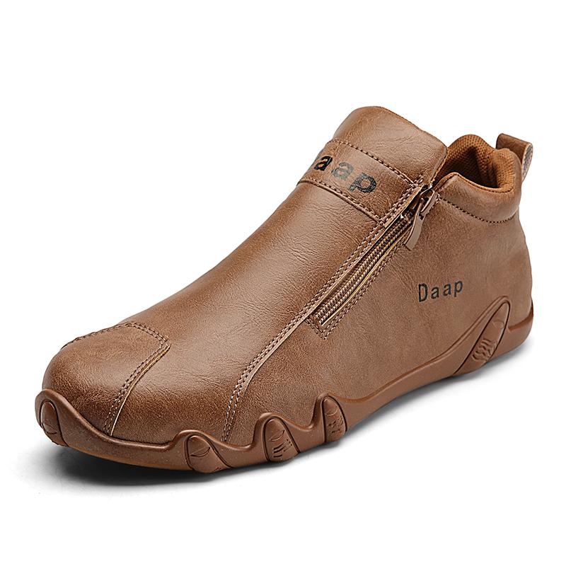 New Casual Shoes for Men Round Toe Men Ankle Boots Light Slip On Walking Shoes Outdoor Comfor Men High Top Sneakers