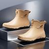 New Men Riding Rain Boots Plus Cotton Warm Non-slip Waterproof Shoes Mid-tube Work Shoes Rain Boots Motorcycle Protective Boots