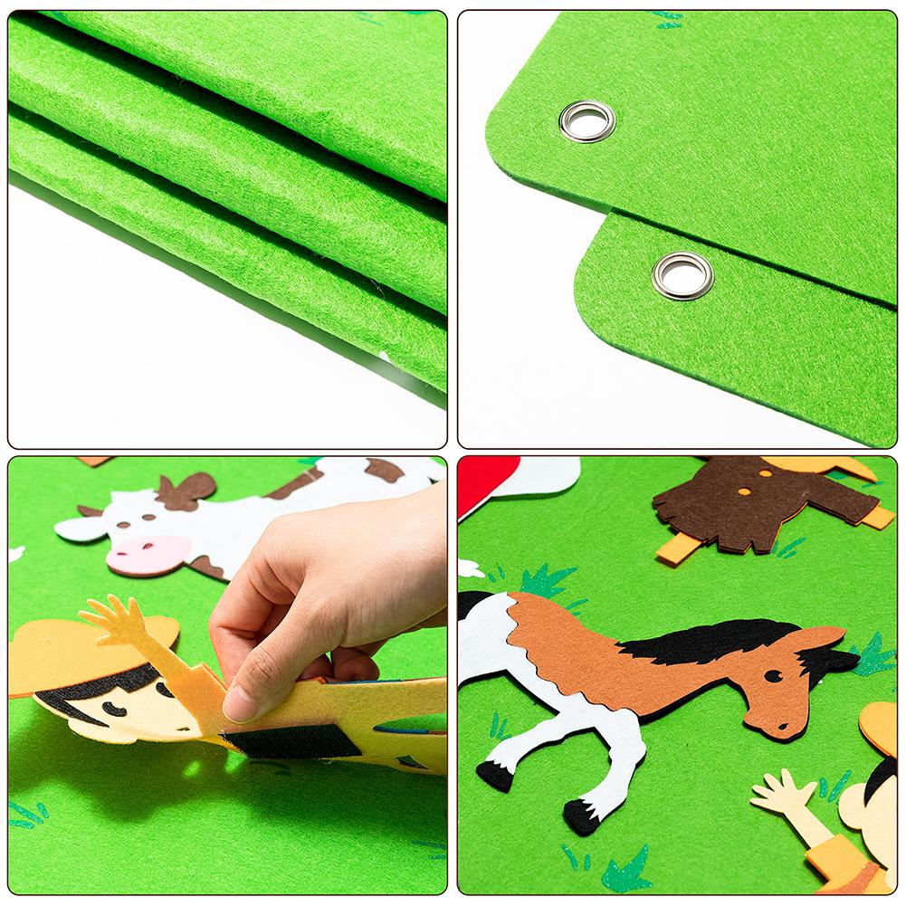 3D DIY Story Board Early Learning Felt Story Board Set Montessori Toys Interactive Play Set Promote Imagination for Kids Adults