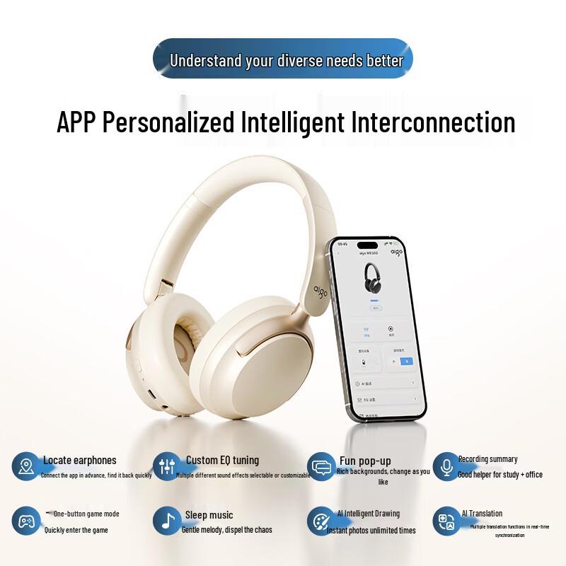 aigo WE500 ANC AI Translation Wireless Headphones