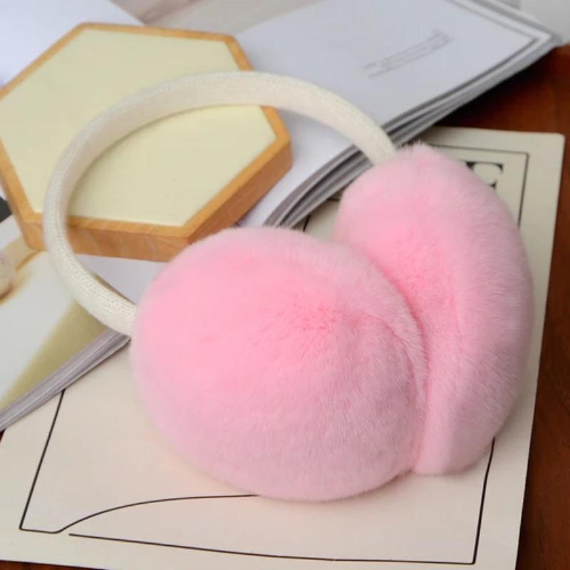 Natural 100% Rex Rabbit Fur Earmuffs Winter Accessories for Women Winter Ear Muffs Fluffy Earmuff Ear Cover for Winter