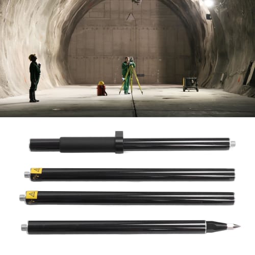 4 Section Prismatic Pole, Level Bubble 2 Meter Total Station Prismatic Pole Aluminum Alloy for Tunnel Subway Mine Highway