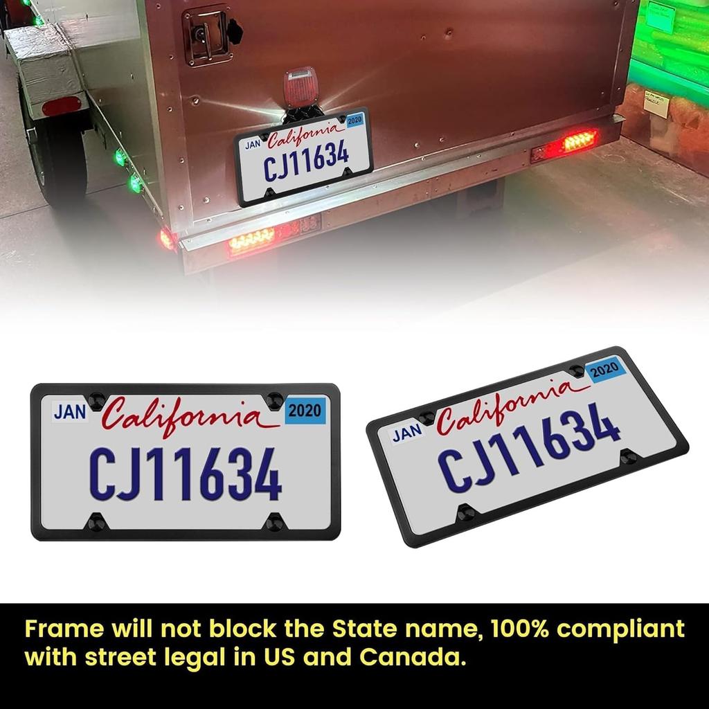 Trailer License Plate Bracket Holder Frame Kit for Boat ATV UTV RVs Trucks Utili