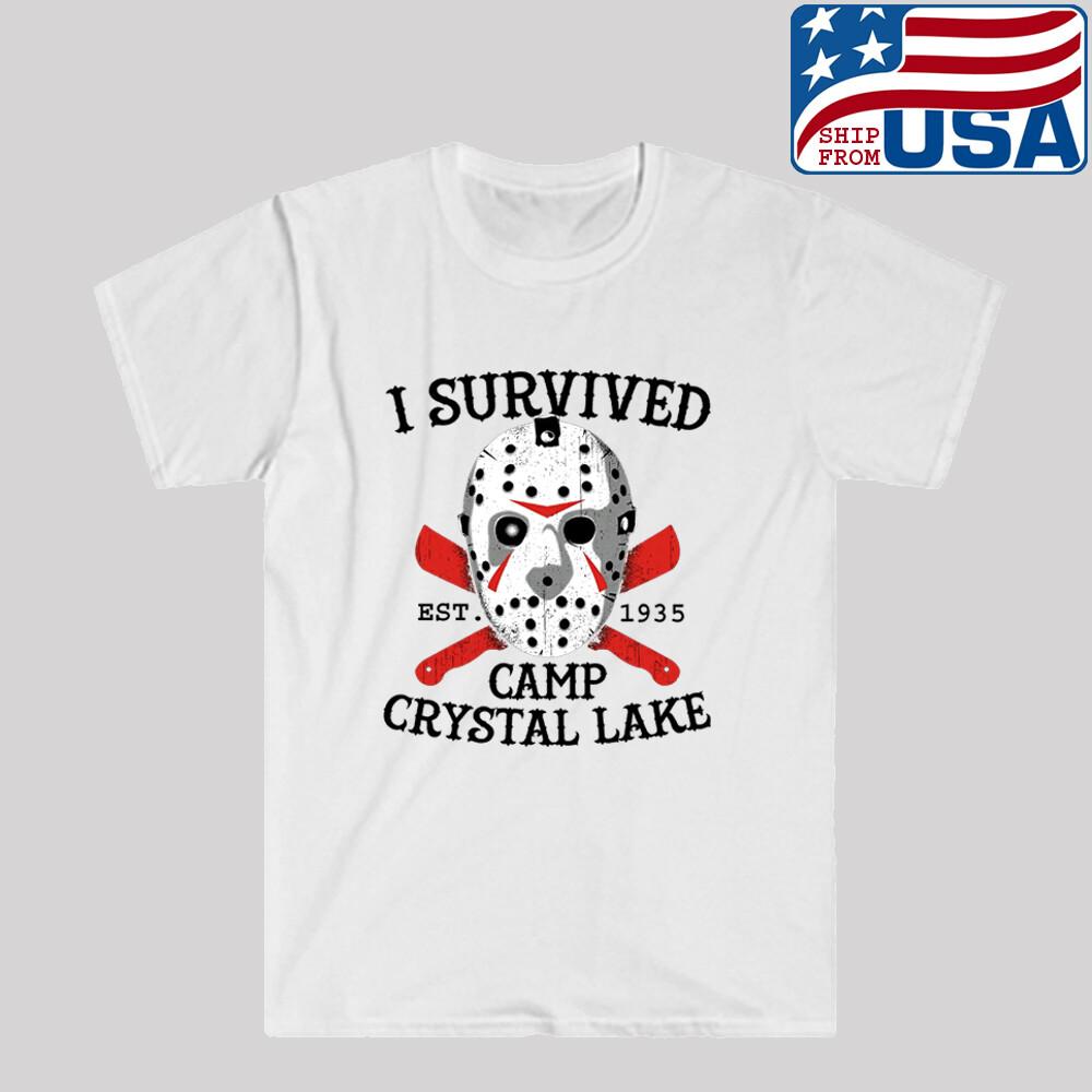 Camp Crystal Lake Jason Friday The 13th  White Size S to 3XL Unisex T-Shirt XXL