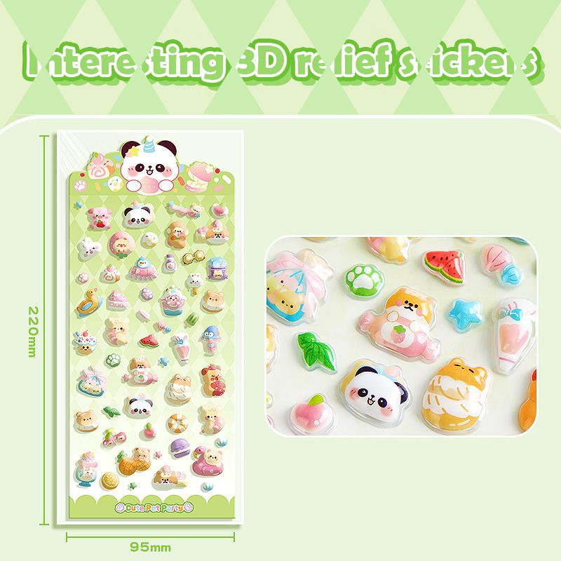 Autocolant 3D Mini Animale Kawaii Desene Animate Planificator Decorativ Autocolant Impermeabil Diy Scrapbook Gucka Decor Patch