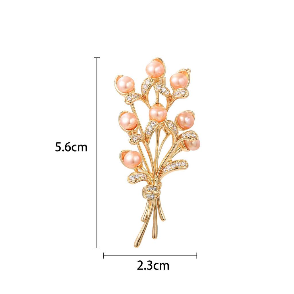 Snowflake & Butterfly Zircon Brooch with Freshwater Pearl for Women's Korean Style Suit Coat