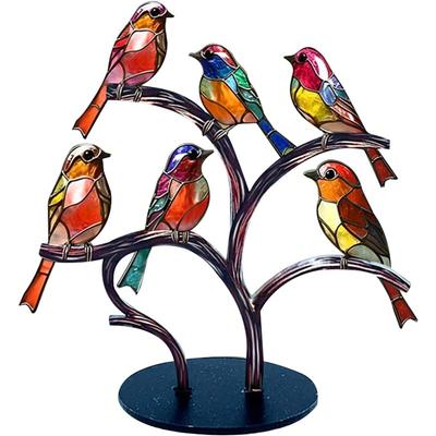 Colorful Acrylic Birds Figurine Desk Ornament Home Decoration Gift Modern Style