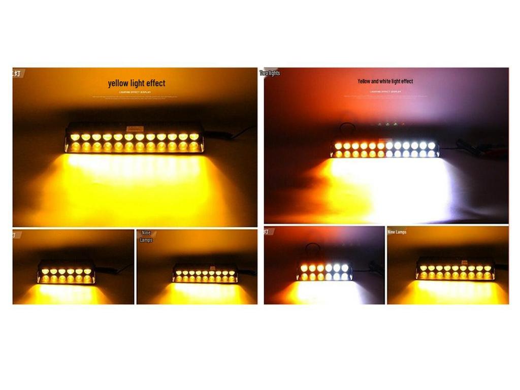 High-Power 12-LED Car Windshield Strobe Warning Light with Suction Cup