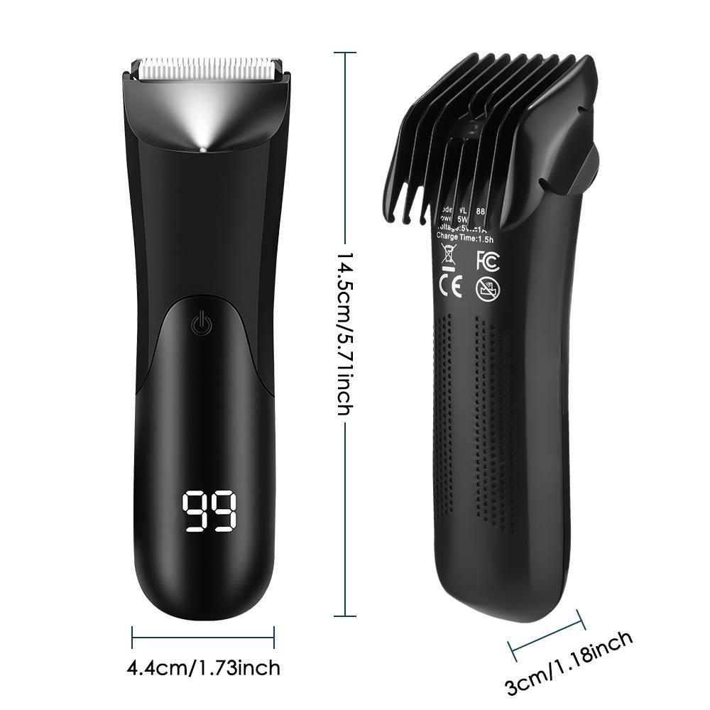 Rechargeable Smart Digital Display Men's Electric Shaver with Ceramic Blades for Whole Body