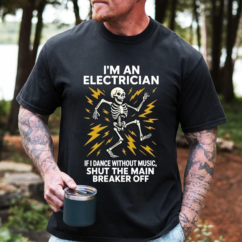 Funny Electrician Shirt S разноцветный