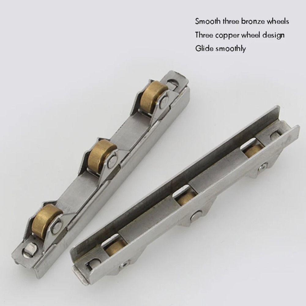 4PCS/Set 3 Copper Wheels Pulley Roller Wear-resistant Track Wheel for 5-8mm Thick Glass