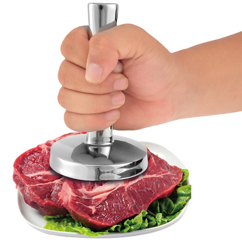 Meat Pounder Flattener Food Grade Stainless Steel Kitchen Meat Mallet Large Round Meat Mallet Tenderizer Tool Rust Proof Chicken