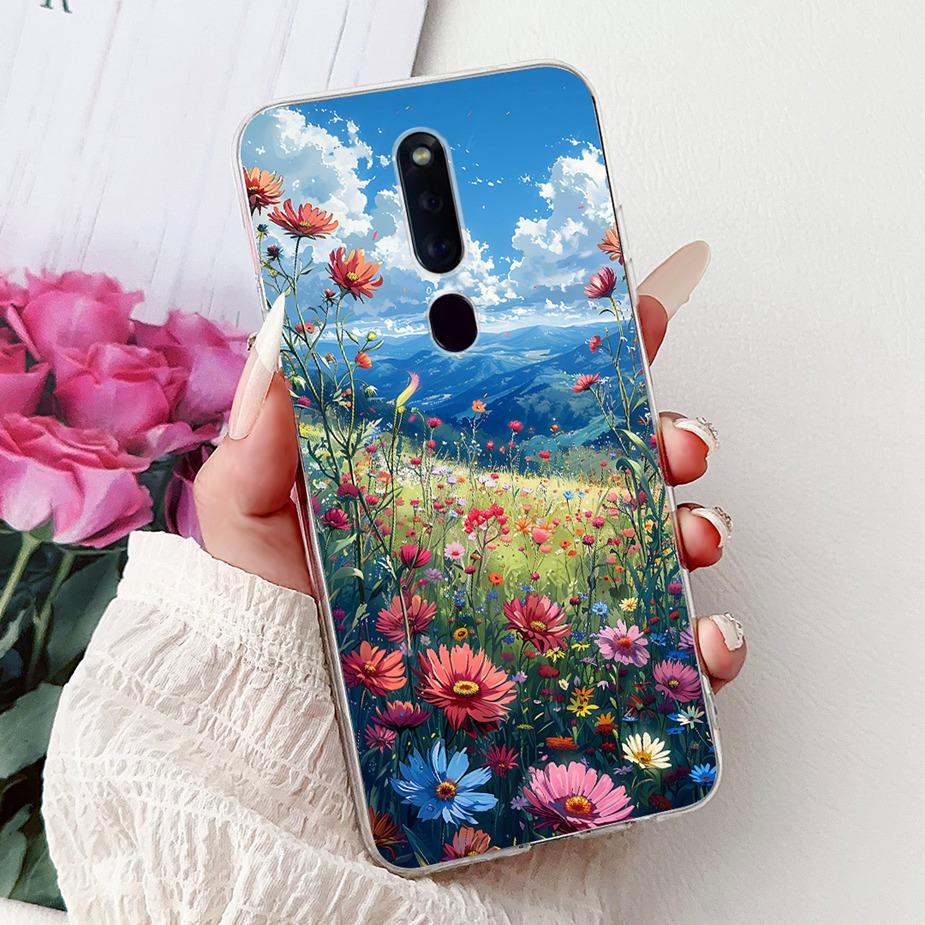 For Oppo F11 Case CPH1913 CPH1911 Colorful Flowers Painted Cover Soft Silicone Phone Case For Oppo F11 Pro F 11 OppoF11 Pro Bags