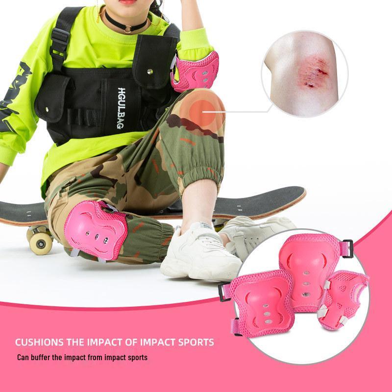 Children's Protective Gear Set for Skating: Knee Pads, Elbow Pads, Wrist Guards for Inline Skates, Skateboards, and Scooters.
