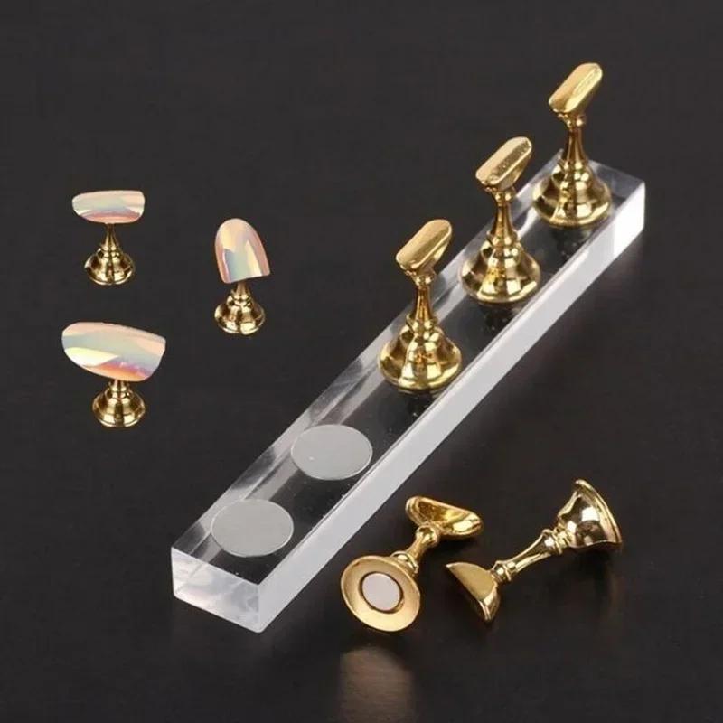 New Nail Enhancement Chessboard Chess Piece Nails Holder Display Board Making Acrylic Base Student Magnet Nailing Practice Stand