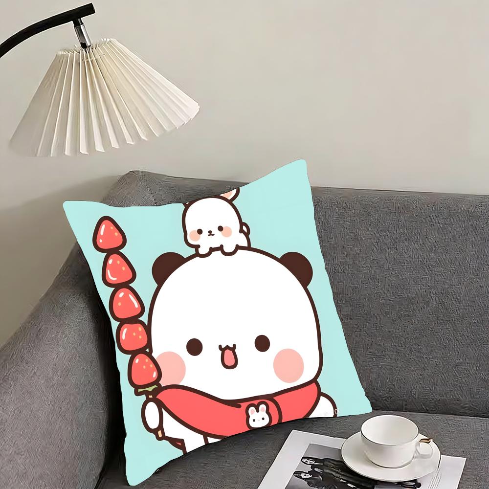 P-Panda Bubu And Dudu Cushion Cover Reversible Plush Pillow Cover – For car, sofa, bedroom, perfect as a gift.