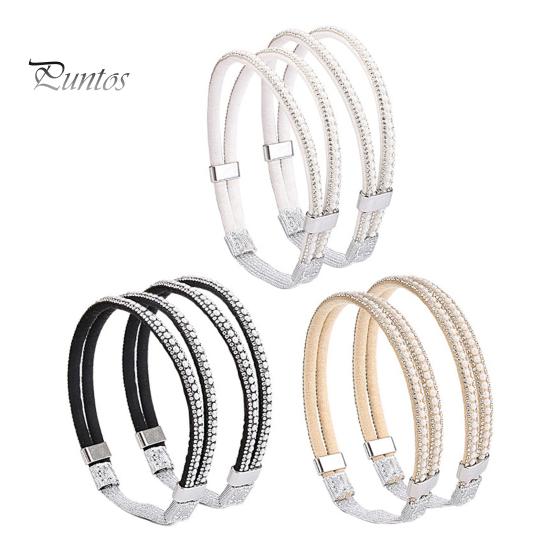 3 Par Fasta Skosnören Återanvändbara Konstläder Glittrande Strass Elastiska Snören Högklackade Sandalremmar