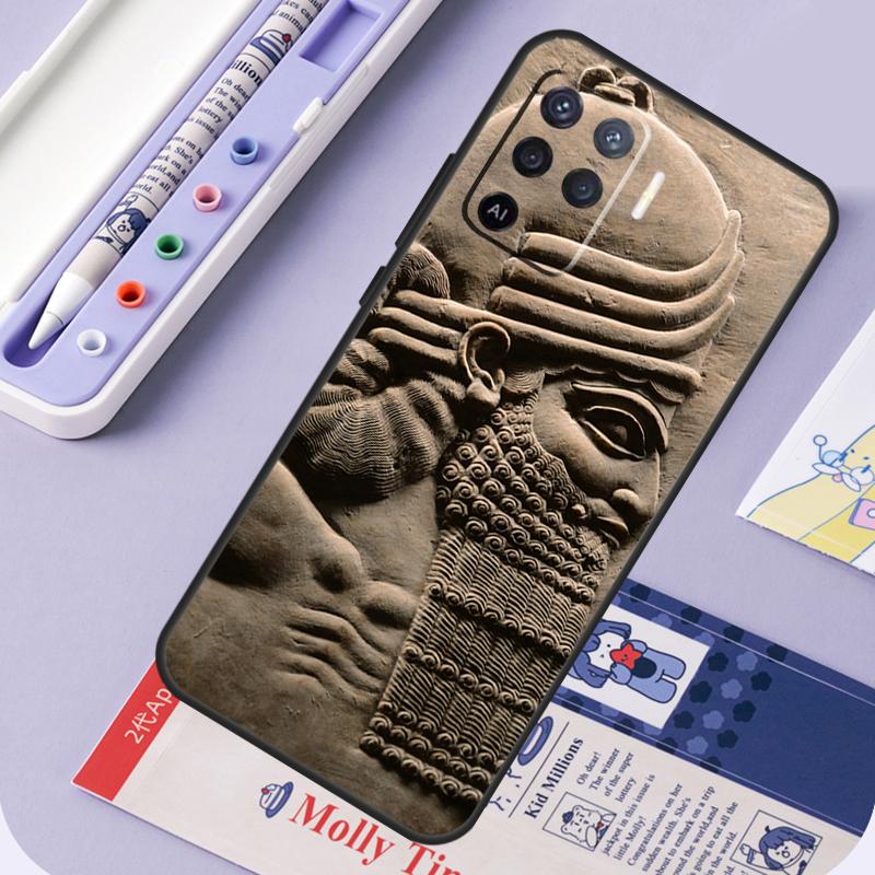Assyrian Lamassu Winged Bull For Oppo A40 A60 A80 A94 A74 A54 A15 A18 A38 A58 A78 A98 A16 A76 A96 A57 A17 A77 A5 Pro Case