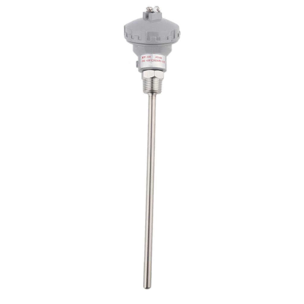 PT100 50/100/200mm Temperature Sensor Probe 1/2' NPT Thread Thermocouple Stainless Steel Terminal Head Measuring Access