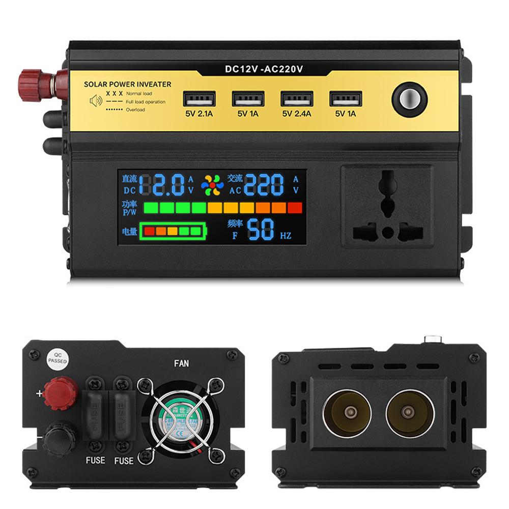 6000W Car Power Inverter LED Digital Modified Sinewave Inverter 12V To 220V Converter with AC