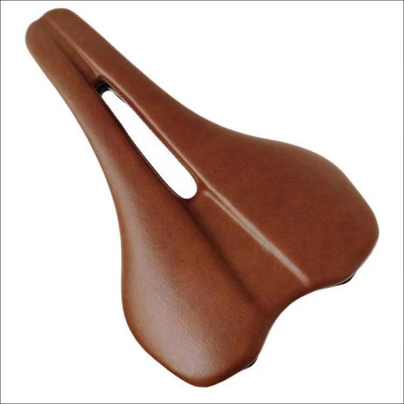 Comfortable PU Leather Bike Saddle Mountain Road Bicycles Unisex Cycling Seat With Steel Rail