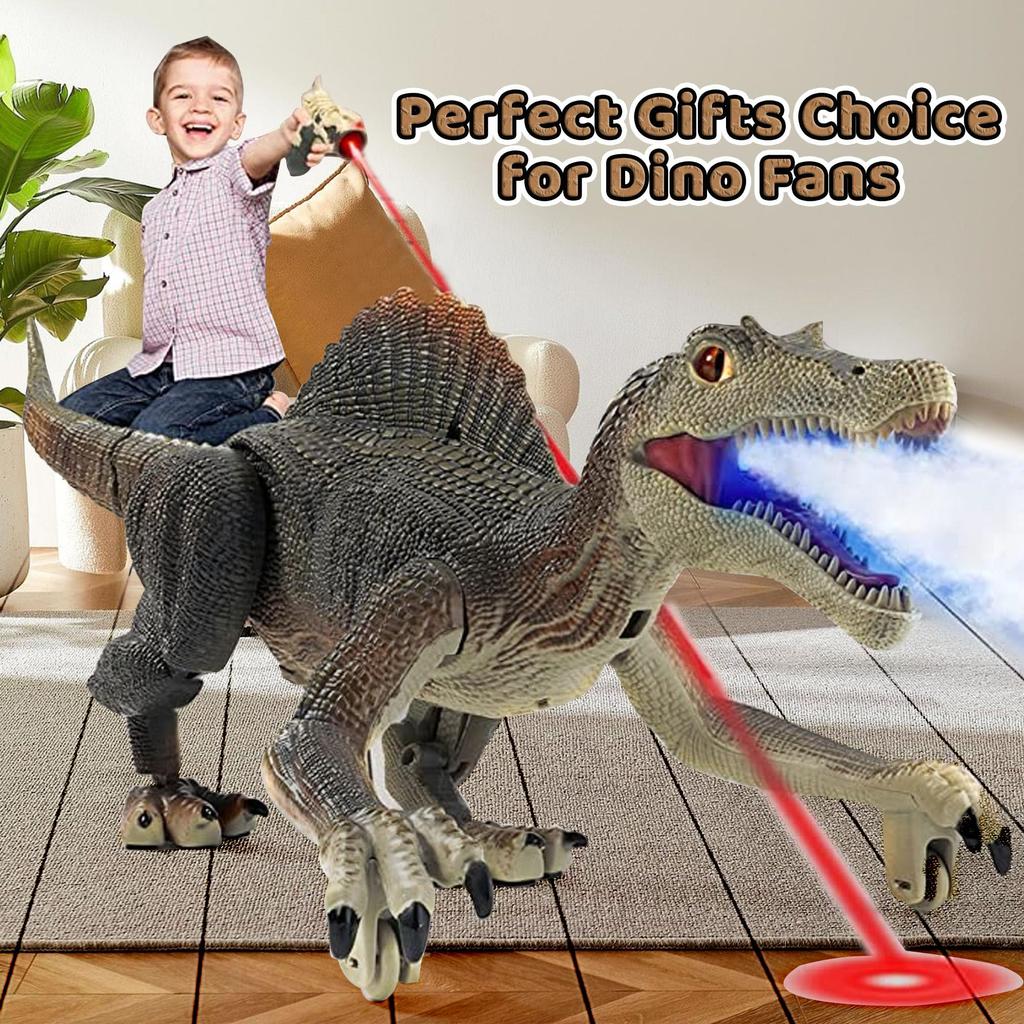This Upgraded Dinosaur Remote Control Toy Is Suitable for Children Aged Featuring a Lamp Tracking Automatic Spray Function and Realistic RC Driving