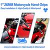 Motorcycle Handle Grips Universal 1'' Chrome Hand Grips with Anti-Slip Rubber Design and Throttle Assist Fit for Harley Yamaha Suzuki Honda Kawasaki