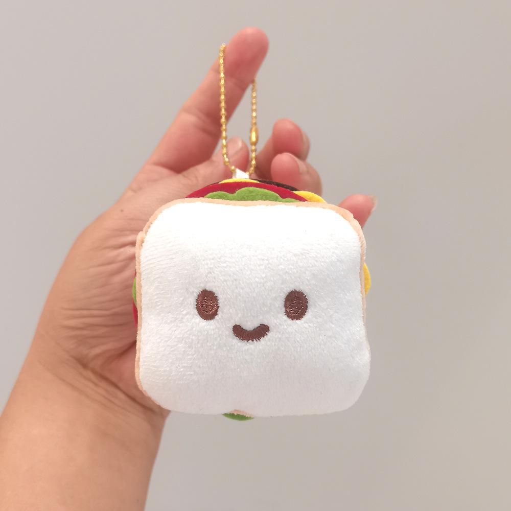 Cartoon Cute Hamburger Doll Plush Doll Hanging Decorations Sandwich Toys Hot Dog Intestine Bag Rag Doll Pendant