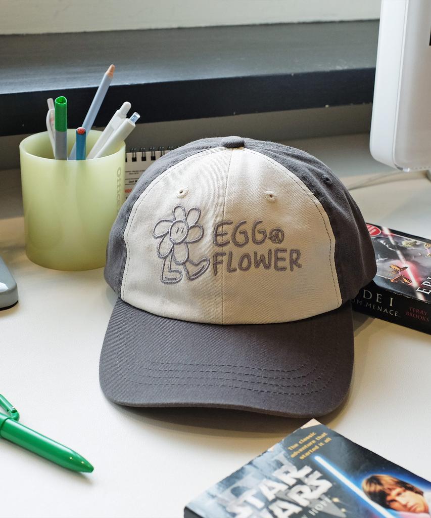 Beollunpeulenjeu Egg Flower Two-Tone Ball Cap Gray
