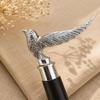 93.98 Cm Bird Head Walking Cane Brass Handle Engraved Wooden Stick Gift for Him