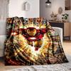 1Pc Iron Man Comic Book Flannel Blanket, Soft And Comfortable, Casual Warm, Camping Travel, Christmas, Halloween Xmas Gift N1394