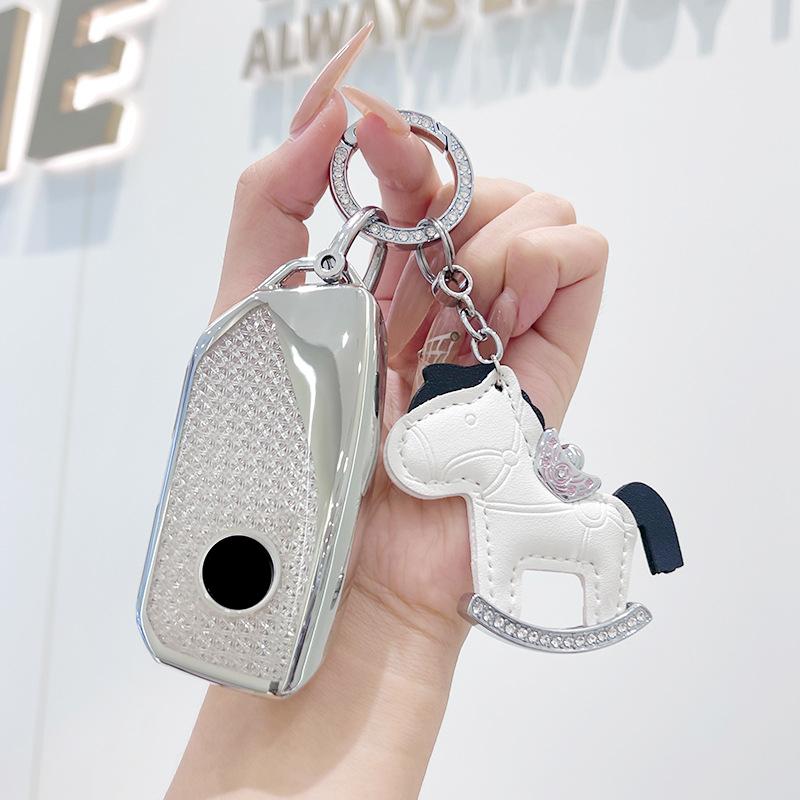 TPU Car Remote Key Cover Case Holder Shell Chain Protector Fob For BMW New 530Li I5 iX1 X1 X5 840I 740Li iX I7 X6 X7 5 7 Series