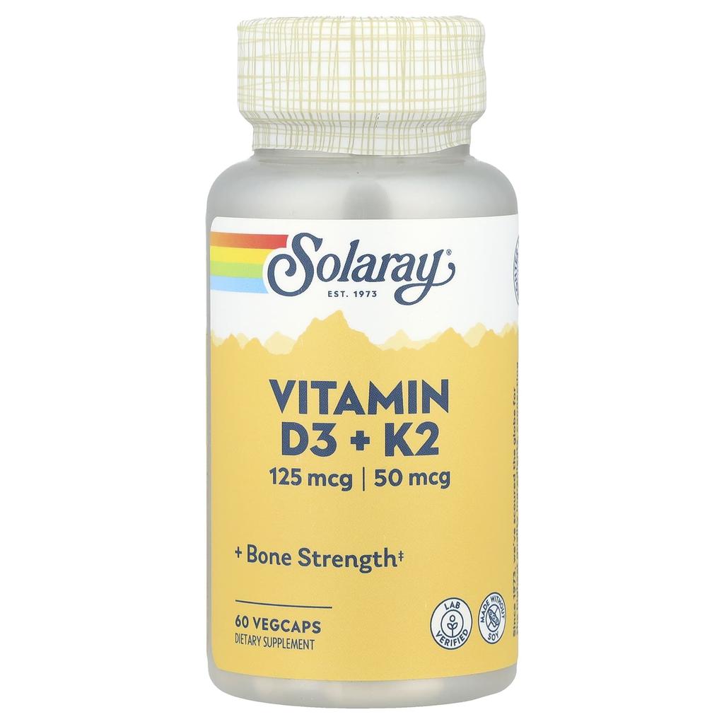 Vitamin D3 + K2, Soy Free, 60 Veggie Capsules