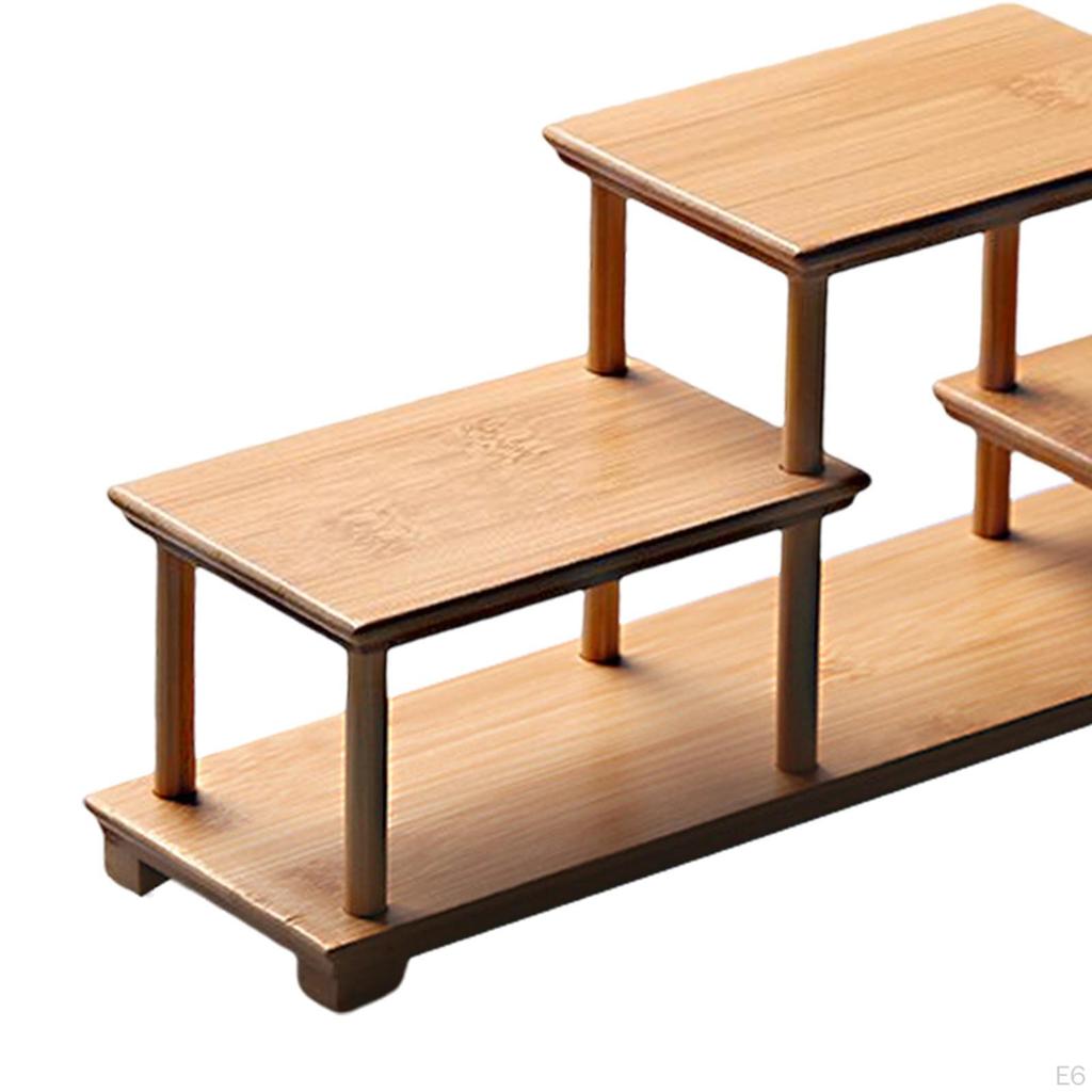 Elegant Wooden Display Stand for Fragrance Bottles and Collectible Figurines