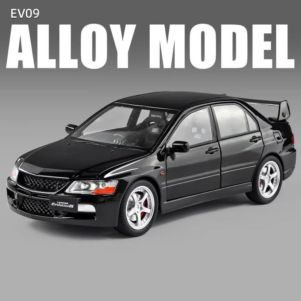 ydcp10 1:24 Mitsubishi Lancer Evolution IX EVO Modified Car Alloy Car Model Sound and Light Children's Toy Collectibles Birthday Gift