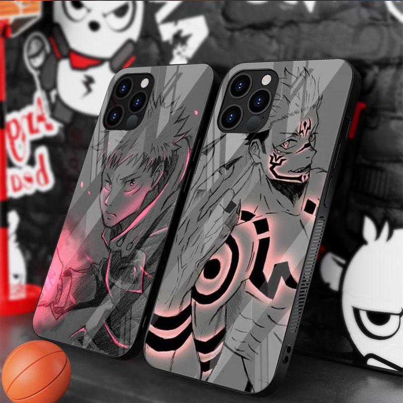 Jujutsu Kaisen Glass Case For Apple iPhone 14 13 Pro 11 12 7 8 Plus SE 2022 XR X XS Max 6 6S Tempered Phone Cover