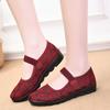 Summer new cloth shoes women's flying woven hollow breathable medium and old soft sole one pedal casual shoes