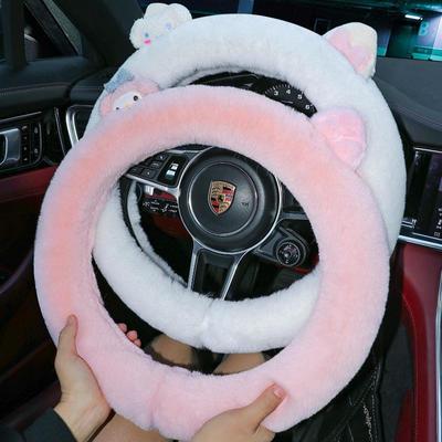 Plush Goddess Style Steering Wheel Cover for Winter - Cute, Non-Slip, Universal Fit for Four Seasons